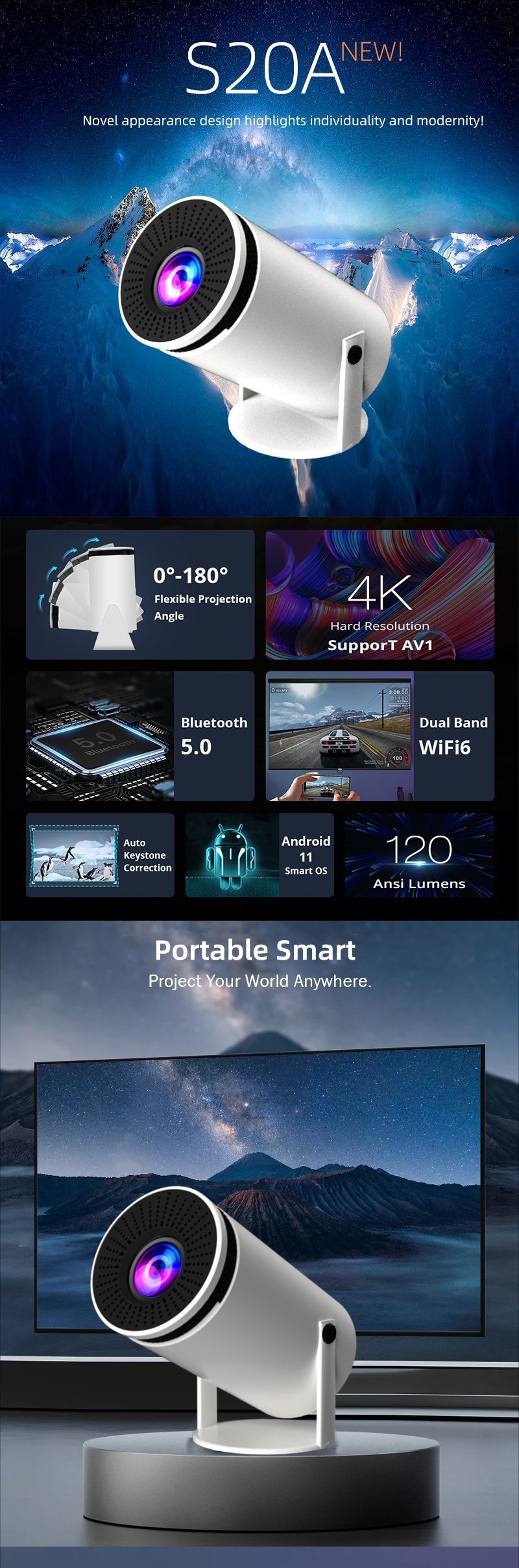 Hy300 Smart Home Screen Projector